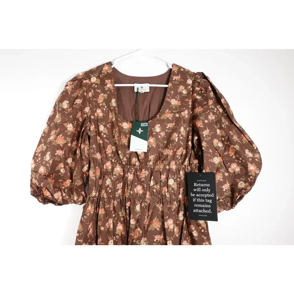 NWOT Tuckernuck Brown Floral Midi Dress x Shea McGee - Picture 4 of 12